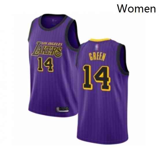 Womens Los Angeles Lakers 14 Danny Green Swingman Purple Basketball Jersey City Edition